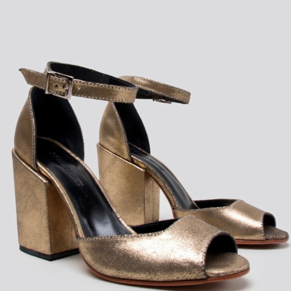 Rachel Comey gold Coppa chunky heel sandals